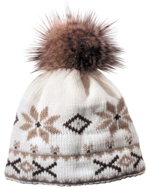 Czapka dzianinowa PARADIS ECRU FUR