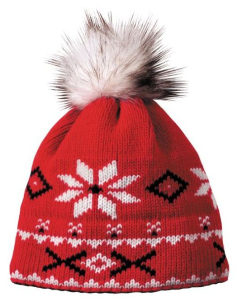 Czapka dzianinowa PARADIS RED FUR