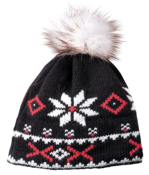 Czapka dzianinowa PARADIS BLACK FUR