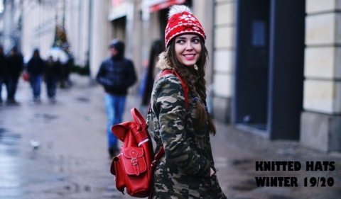 Czapka dzianinowa PARADIS RED FUR