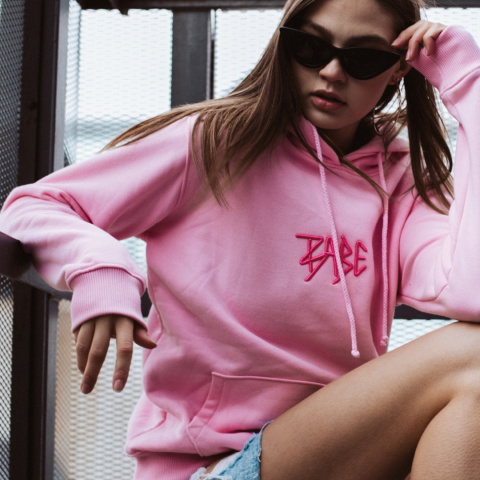 BLUZA HOODIE Z KAPTUREM JUNGMOB BABE PINK