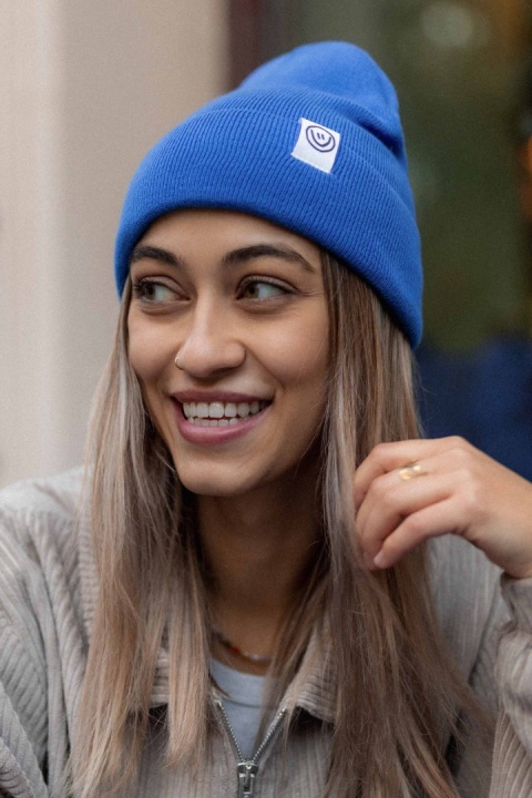 Bawełniana czapka BEANIE BLUE