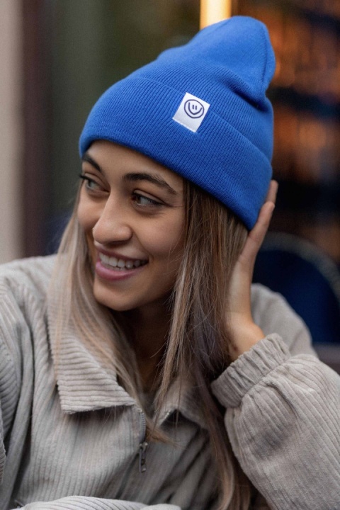 Bawełniana czapka BEANIE BLUE